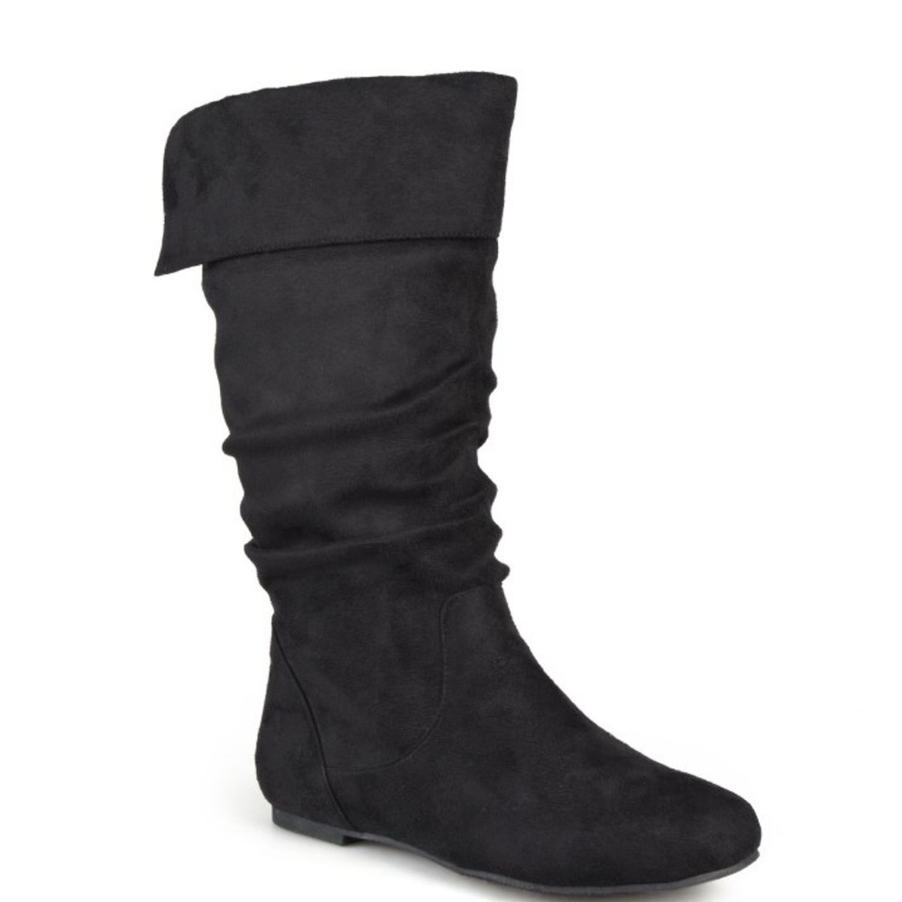 Black Suede Knee-High Boots